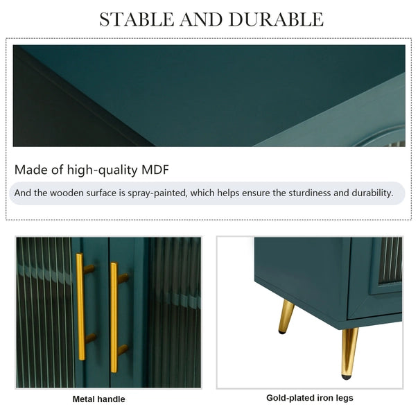 TV Stand for 65+ Inch TVs – Wood Media Console with Storage & Adjustable Shelves