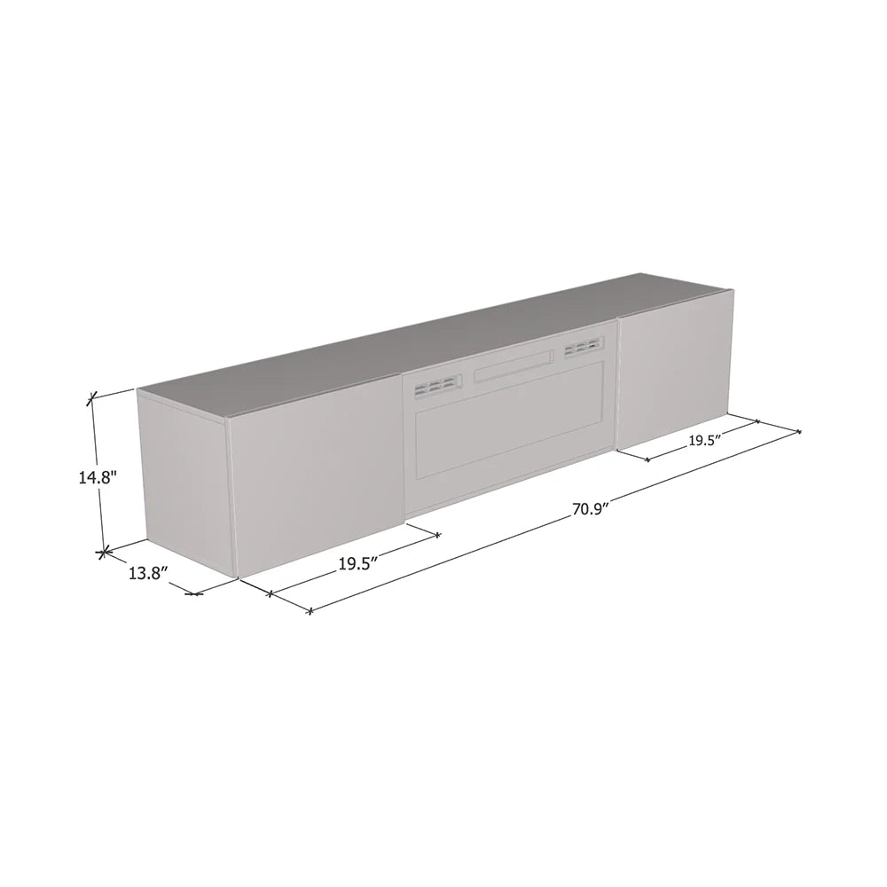 Baja BL-EF Wall-Mounted Floating Fireplace TV Stand Entertainment Center with Electric Fireplace
