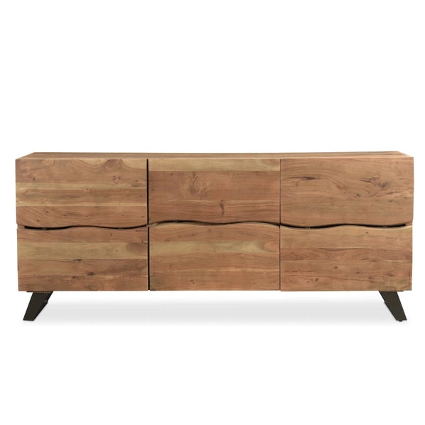 71" Acacia Wood TV Console and Sideboard with Iron Legs