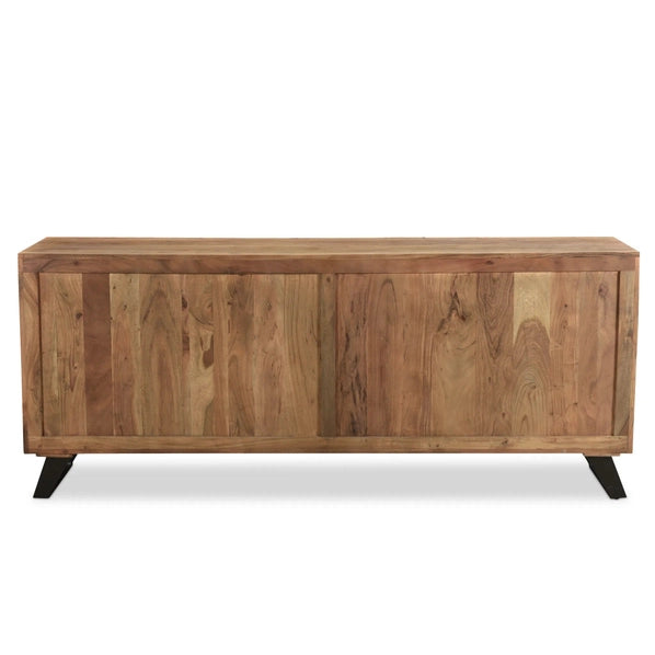 71" Acacia Wood TV Console and Sideboard with Iron Legs