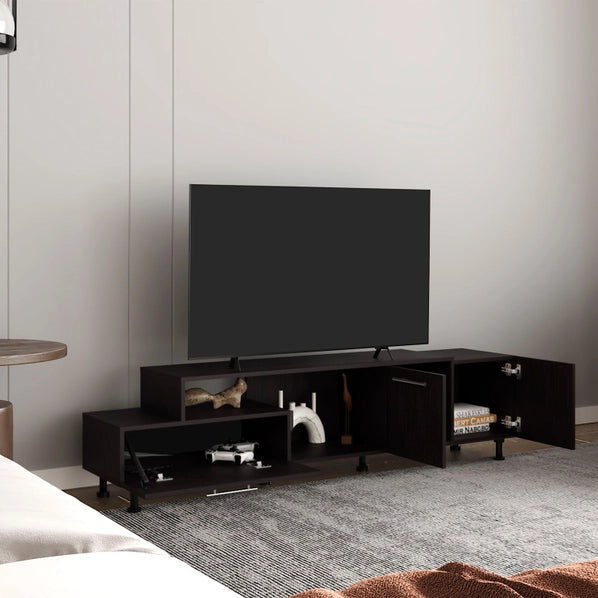Olmitz TV Stand for 50 Inch TVs, 3 Door Entertainment Center with Storage Shelf