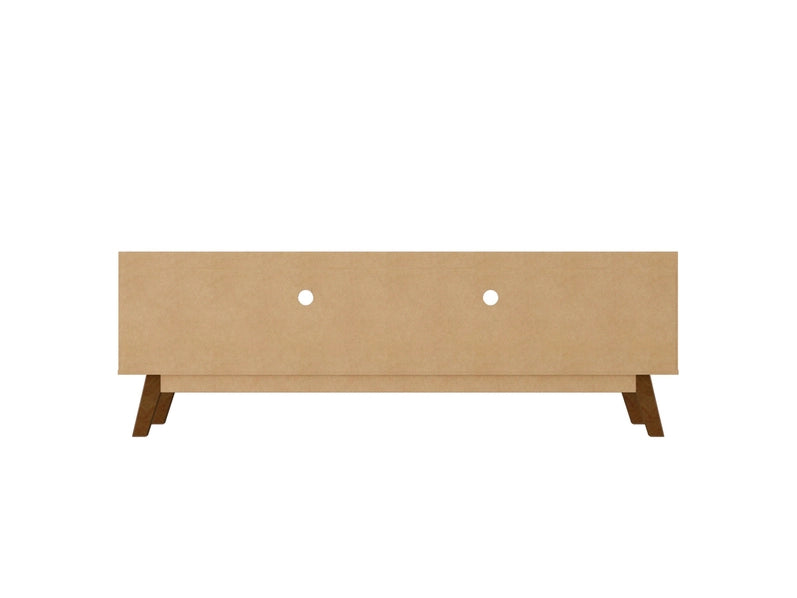 Malmo Modern TV Stand for 70 Inch TVs, 2 Drawer Entertainment Center, Beige/Brown