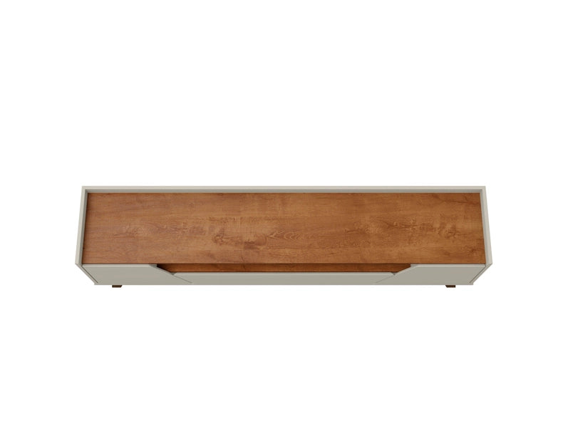 Malmo Modern TV Stand for 70 Inch TVs, 2 Drawer Entertainment Center, Beige/Brown