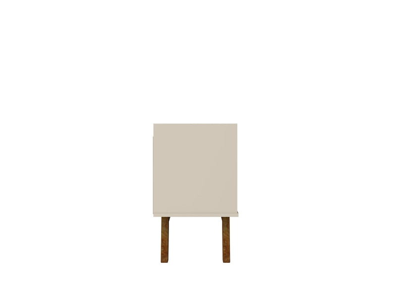 Malmo Modern TV Stand for 70 Inch TVs, 2 Drawer Entertainment Center, Beige/Brown