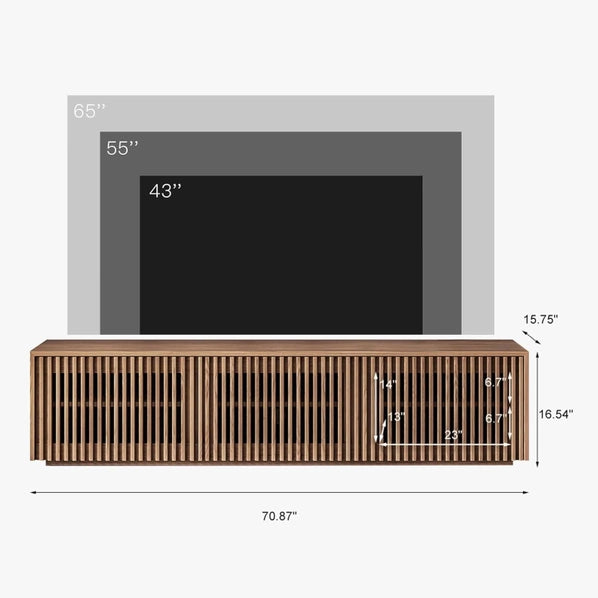 Mid Century Modern TV Stand Solid Wood Console for 65 Inch TVs