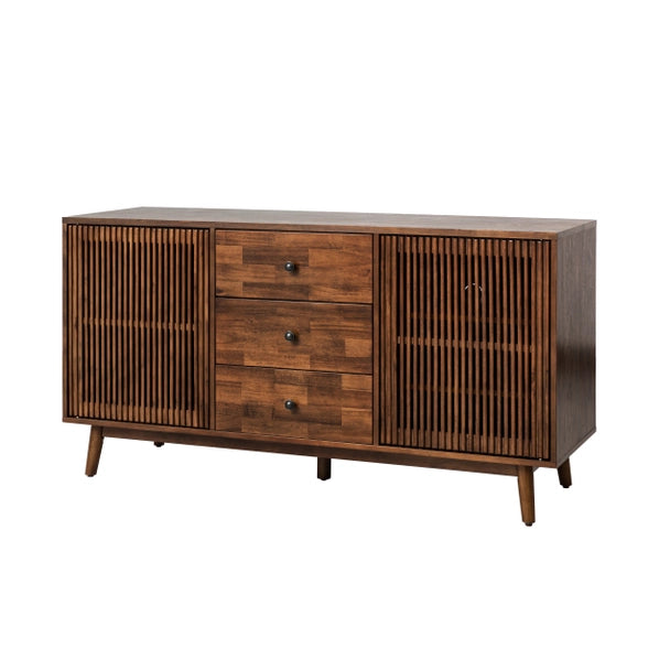 Julius 58” 3-Drawer Sideboard TV Stand – Modern Storage Media Console for Living Room