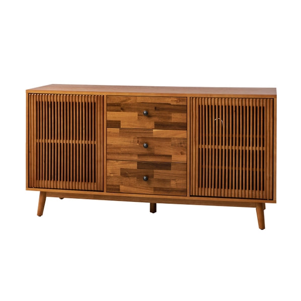 Julius 58” 3-Drawer Sideboard TV Stand – Modern Storage Media Console for Living Room