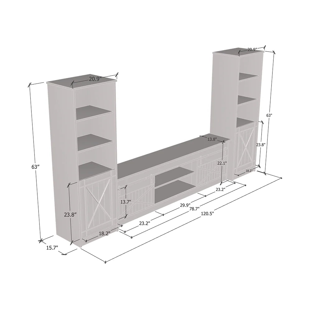 Granero 01 Entertainment Center TV Stand for Living Room Storage & Media Console