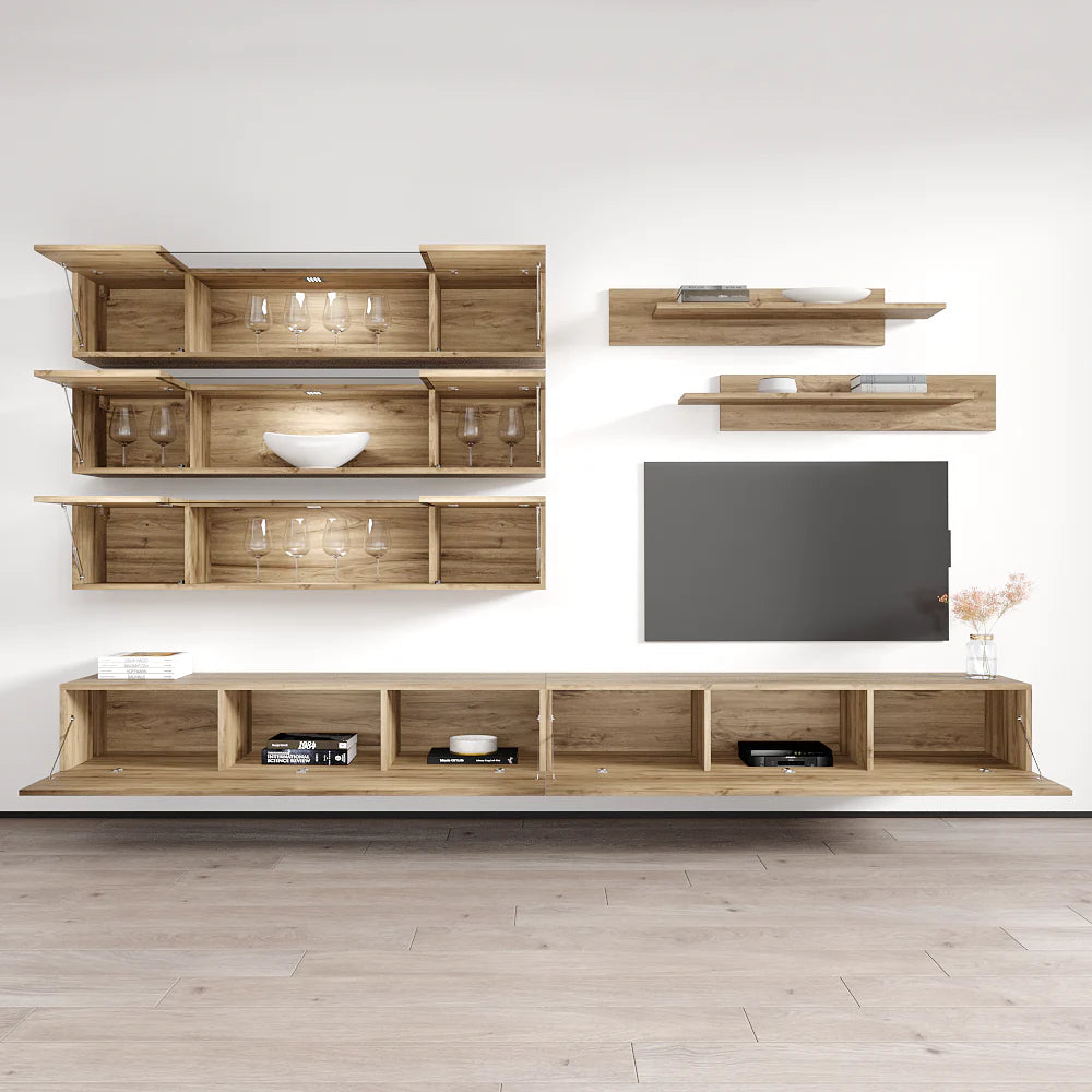 Fly J 30TV Floating TV Stand, Wall Mounted Entertainment Center for Flat Screen TVs