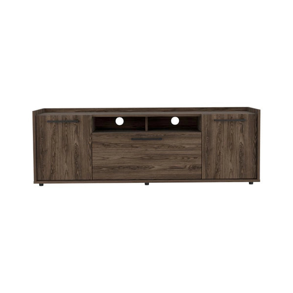 Hollywood TV Stand Media Console with Storage, Dark Walnut Finish