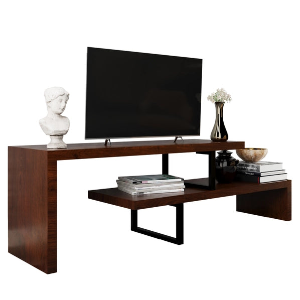 LeisureMod Orford Modern TV Stand Media Console with Open Shelves