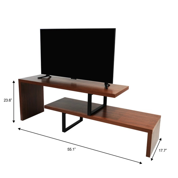 LeisureMod Orford Modern TV Stand Media Console with Open Shelves