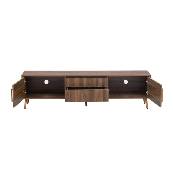70.8" Walnut Media Console TV Stand for Living Room
