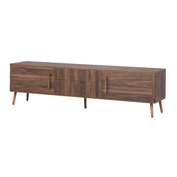 70.8" Walnut Media Console TV Stand for Living Room