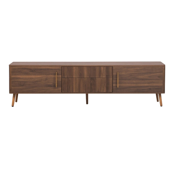 70.8" Walnut Media Console TV Stand for Living Room